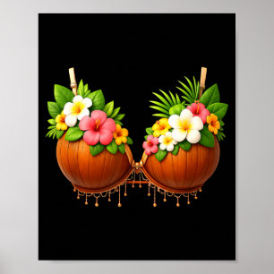 Coconut Bra Halloween Costume DIY Funny Summer Poster