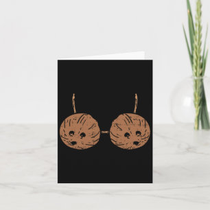 Coconut Bra Hawaiian Tiki Hula Party Diy Halloween Card