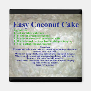 Coconut Cake Recipe Magnet