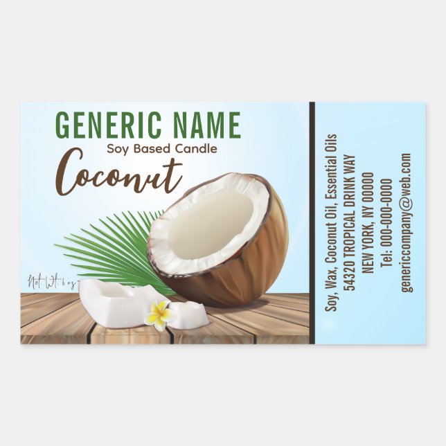 Coconut Candle Ingredient Label (Front)