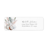 Coconut Coral & White Floral2 Return Address Label