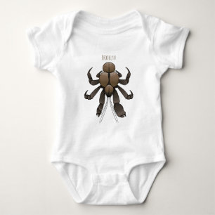 Coconut crab cartoon illustration baby bodysuit