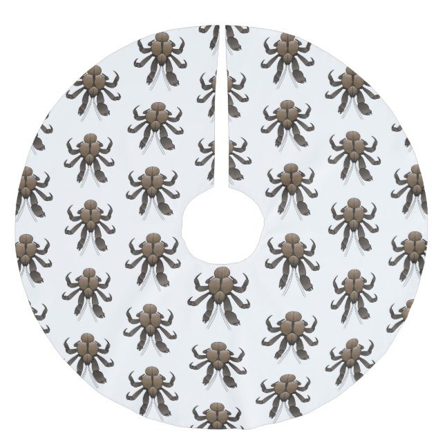 Coconut crab cartoon illustration brushed polyester tree skirt (Front)