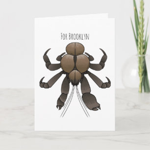 Coconut crab cartoon illustration card