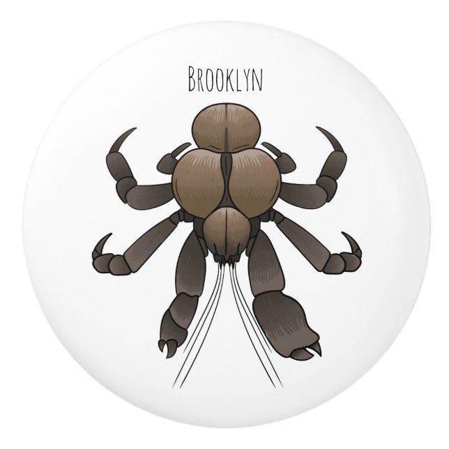 Coconut crab cartoon illustration ceramic knob (Front)