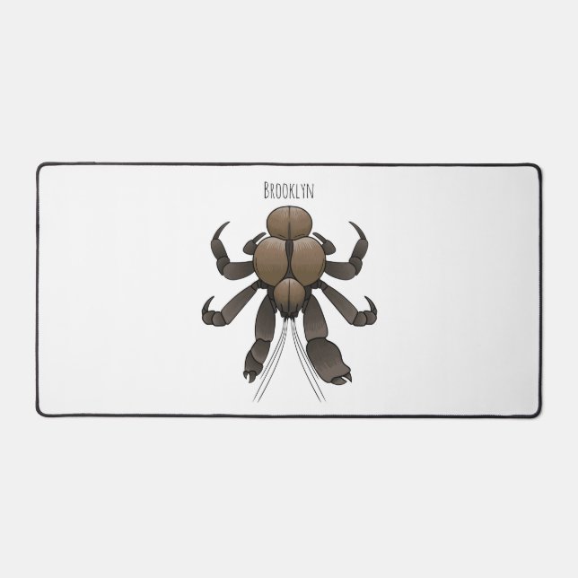 Coconut crab cartoon illustration desk mat (Front)