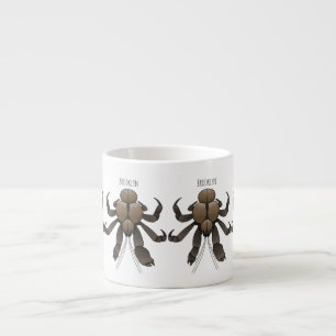 Coconut crab cartoon illustration espresso cup