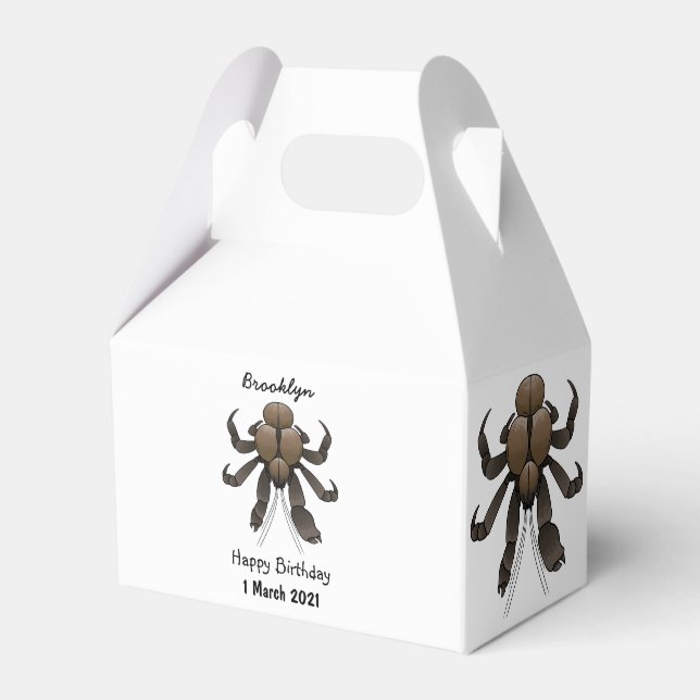 Coconut crab cartoon illustration favour box (Front Side)