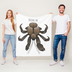 Coconut crab cartoon illustration fleece blanket