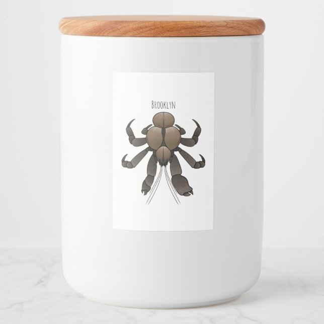 Coconut crab cartoon illustration food label (Front)