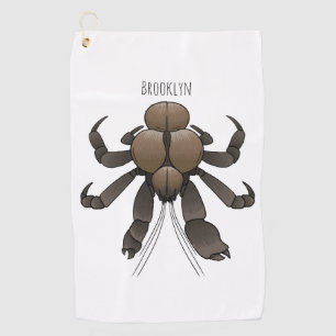 Coconut crab cartoon illustration golf towel