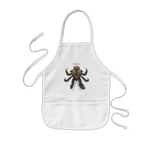 Coconut crab cartoon illustration kids apron
