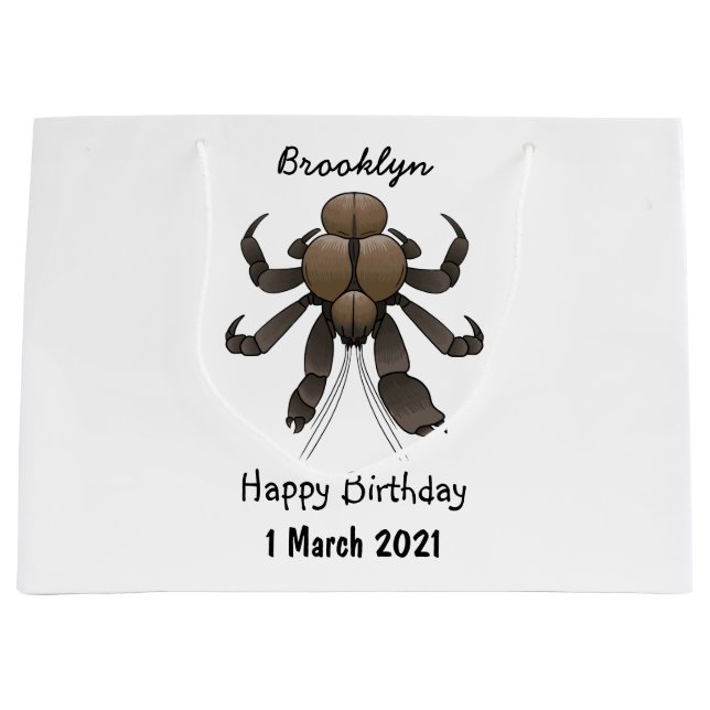 Coconut crab cartoon illustration large gift bag (Front)