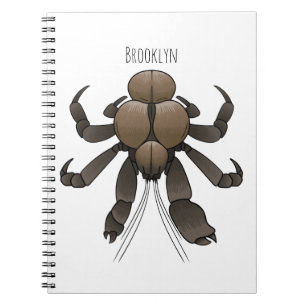 Coconut crab cartoon illustration  notebook