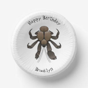 Coconut crab cartoon illustration paper plate