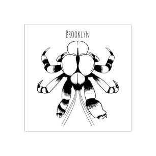 Coconut crab cartoon illustration rubber stamp