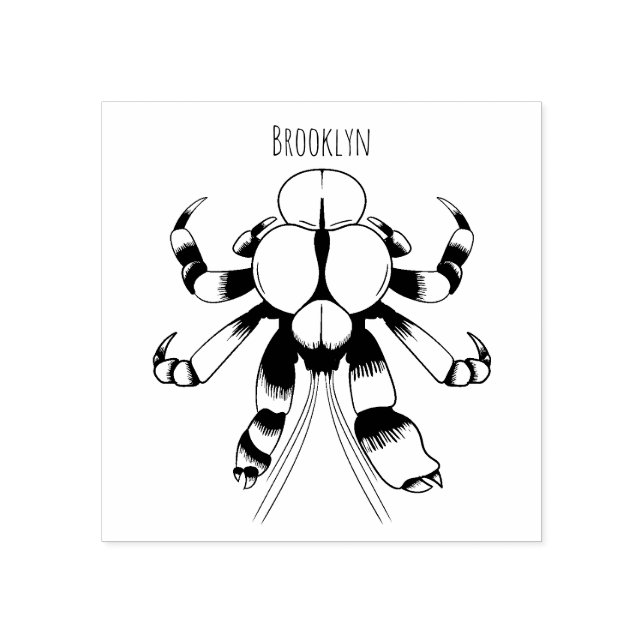 Coconut crab cartoon illustration rubber stamp (Imprint)