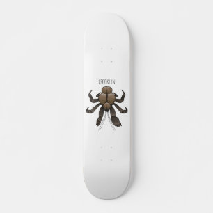 Coconut crab cartoon illustration skateboard