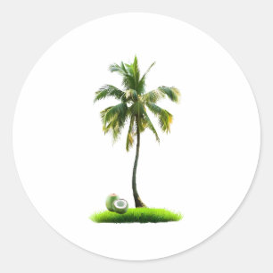 Coconut Day Tree Fruit Classic Round Sticker