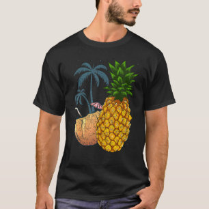 Coconut Fruit Palm Trees Tropical Summer Vacation  T-Shirt