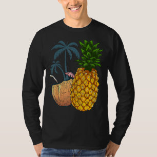 Coconut Fruit Palm Trees Tropical Summer Vacation T-Shirt