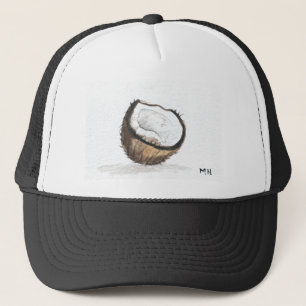 Coconut fruit watercolour trucker hat