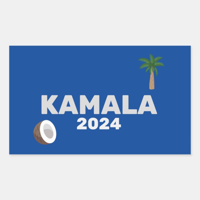 Coconut Harris 2024 Election Rectangular Sticker (Front)