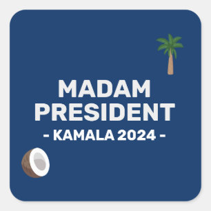 Coconut Harris 2024 Madam President Square Sticker
