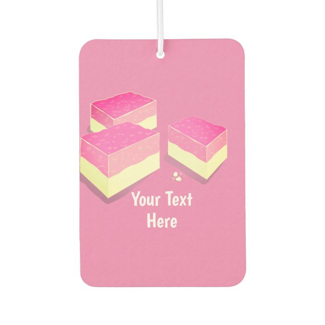 Coconut ice blocks - UK confectionary - your text Car Air Freshener (Front)