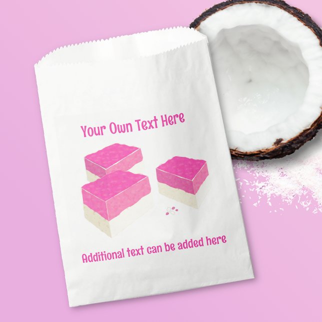 Coconut Ice Sweets - Traditional Candy - Your text Favour Bags (Creator Uploaded)