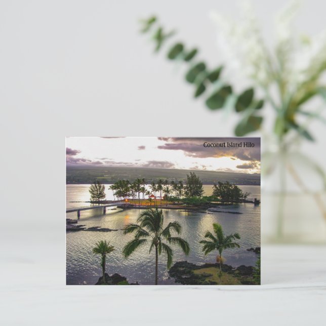 Coconut Island Hilo Hawaii Holiday Postcard (Standing Front)