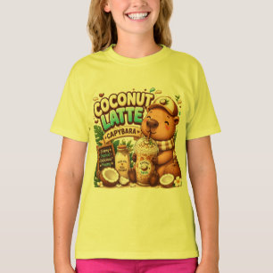 Coconut Latte Capybara Cute Kawaii Capybara Coff T-Shirt