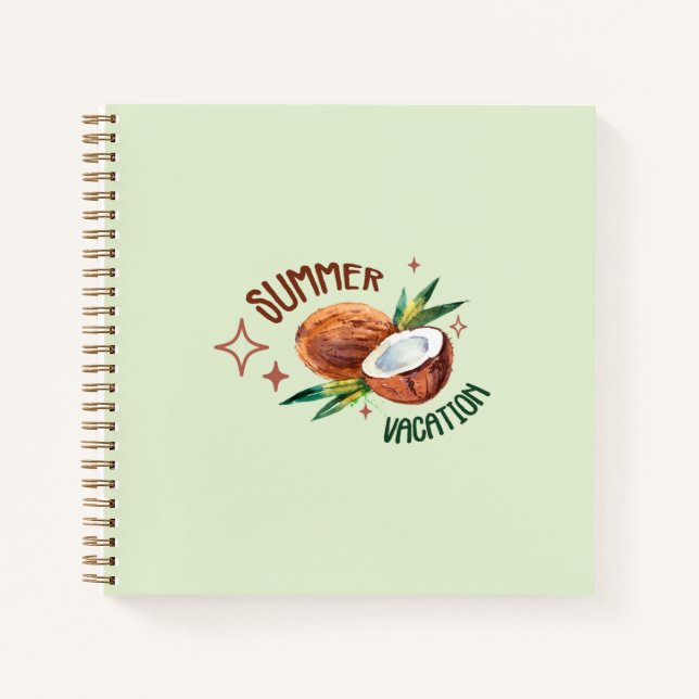 coconut minimal tropical aesthetic summer notebook (Front)