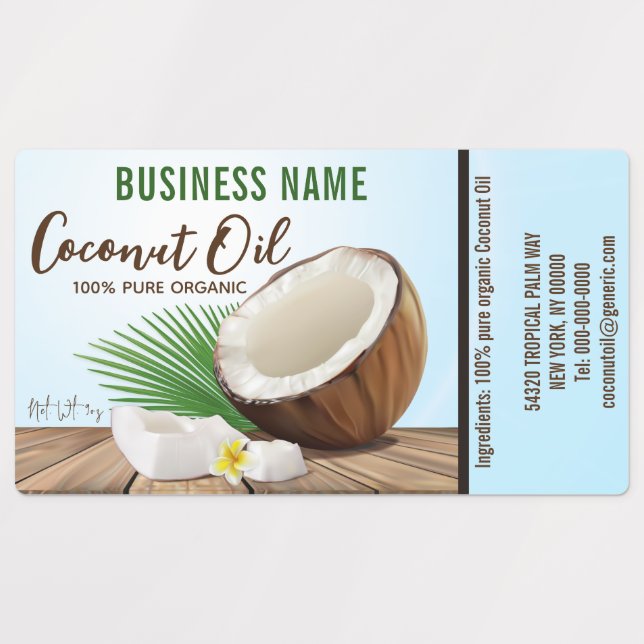 Coconut Oil Product Labels (Design 1)