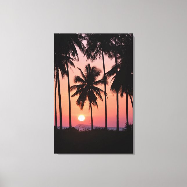 Coconut Palm Tree Landscape Canvas Print (Front)