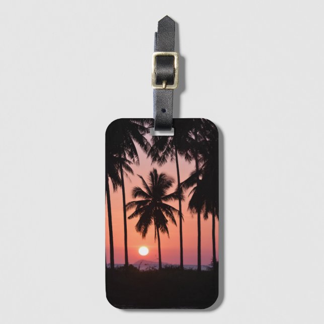 Coconut Palm Tree Landscape Luggage Tag (Front Vertical)