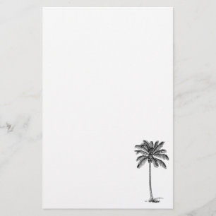 Coconut Palm Tree Tropical Beach Theme Stationery