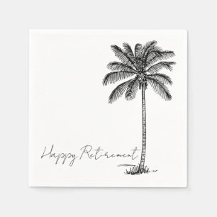 Coconut Palm Tree Tropical Minimal Retirement Napkin