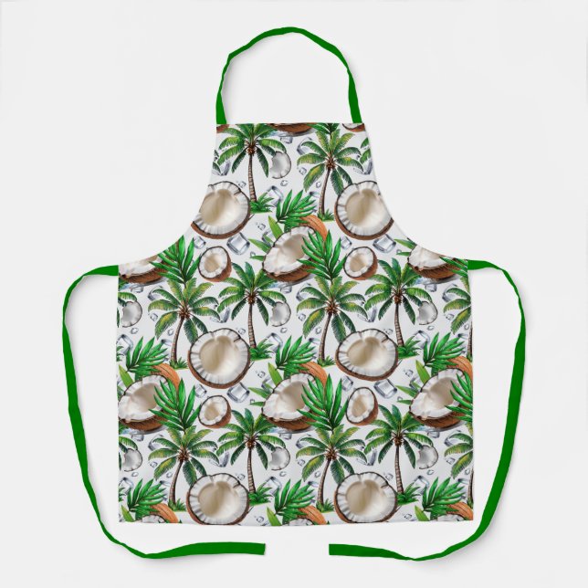 Coconut Palm Tree Tropical Pattern Design  Apron (Front)
