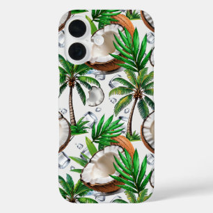 Coconut Palm Tree Tropical Pattern Design  iPhone 16 Case