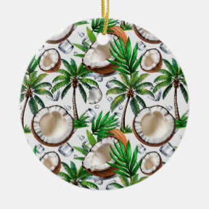 Coconut Palm Tree Tropical Pattern Design Ceramic Tree Decoration