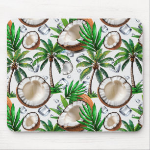 Coconut Palm Tree Tropical Pattern Design Mouse Mat