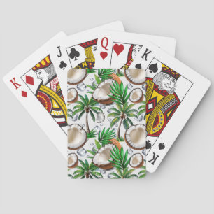 Coconut Palm Tree Tropical Pattern Design Playing Cards