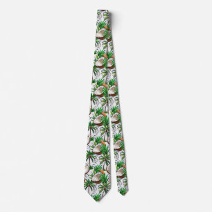 Coconut Palm Tree Tropical Pattern Design Tie