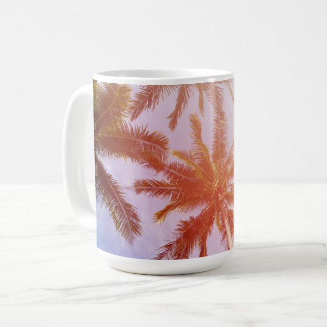 Coconut Palm Tree with Sunlight Coffee Mug (Front Left)