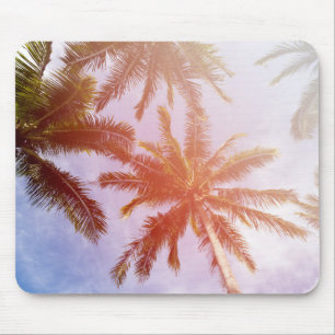 Coconut Palm Tree with Sunlight Mouse Mat