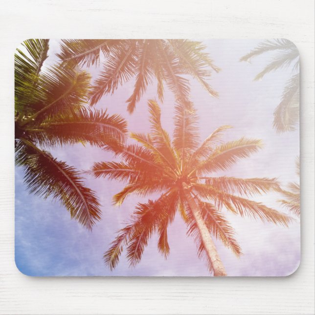Coconut Palm Tree with Sunlight Mouse Mat (Front)