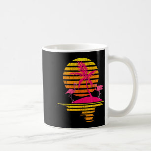 Coconut Palm Trees Pink Flamingo Sunset Tropical Coffee Mug
