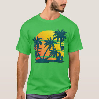 Coconut Palm Trees Summer Vacation Beach Tropical T-Shirt