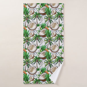 Coconut Palm Trees Tropical Design  Bath Towel